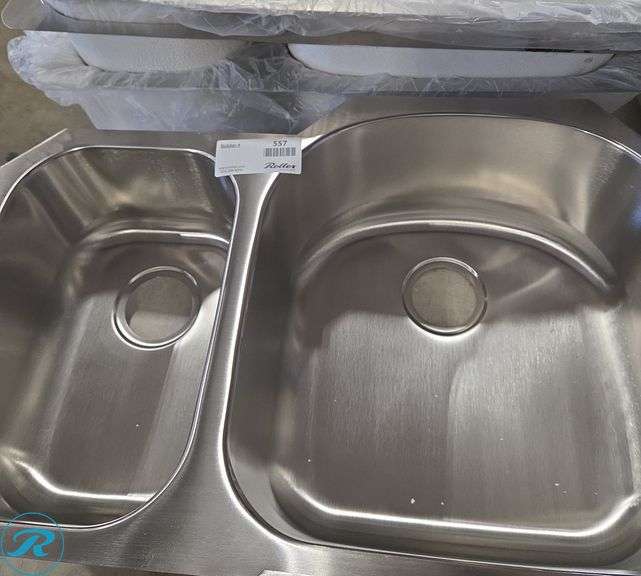 Stainless Steel Double Bowl Undermount Kitchen Sink - Small Bowl Left