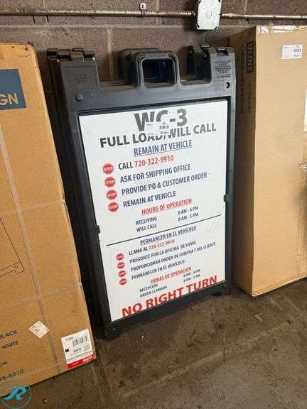 (2) Uline Deluxe Plastic A-Frame Signs, Black