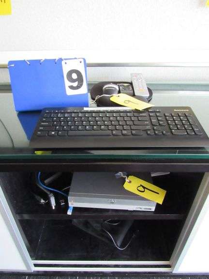 (1) SONY ELA WEBCAM, (1) LOGITECH WEBCAM AND SPEAKERPHONE, (1) WIRELESS LENOVO KEYBOARD AND MOUSE, (1) IPELA REMOTE CONTROL