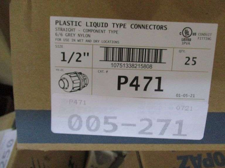 APPROX. (60) BOXES, ASSORTED TOPAZ EMT FITTINGS INCLUDING COUPLERS