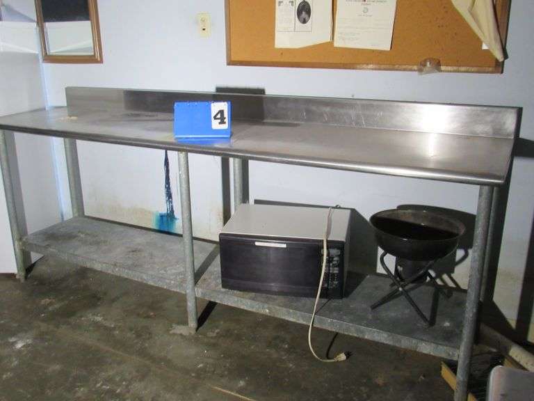 STAINLESS STEEL TABLE, APPROX.  36" X 8' X 26"