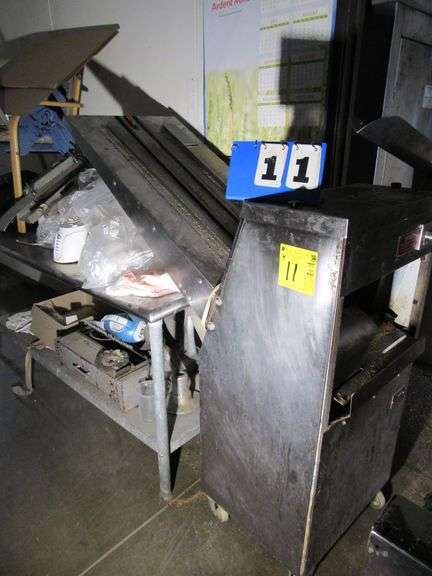 (1) 6’ STAINLESS STEEL TABLE, (1) BREAD SLICER, MONO EQUIPMENT, S/N HE/35268