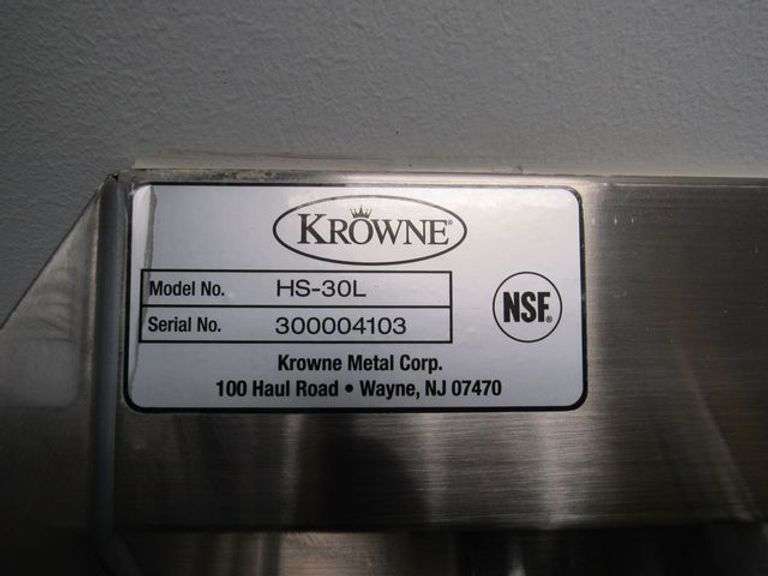 SINGLE SINK, KROWNE MDL HS30L WITH SOAP DISPENSER AND TOWEL DISPENSER (WINNER MUST REMOVE