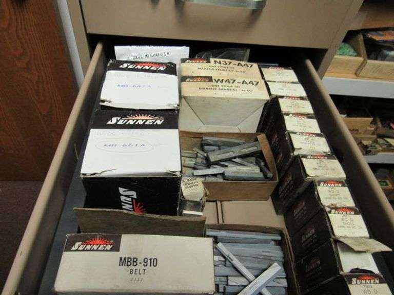 ANDERSON HICKEY CARD FILE WITH ASSORTED PARTS INCLUDING TOOLING