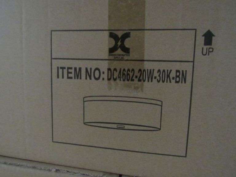 PALLET, (24) CEILING DRUM BN 2XE26 WHITE LINEN SHADE WITH WHITE GLASS DIFFUSER #DC4662-20W-30K-BN