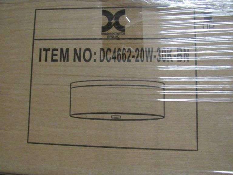 PALLET, (60) CEILING DRUM BN 2XE26 WHITE LINEN SHADE WITH WHITE GLASS DIFFUSER #DC4662-20W-30K-BN