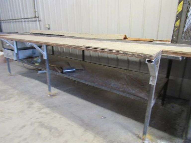 RADIAL ARM SAW, DELTA, 12" 3-HP INCLUDES 14' & 12' TABLES *HARDWIRED - BUYER RESPONSIBLE FOR DISCONNECTION AND REMOVAL*