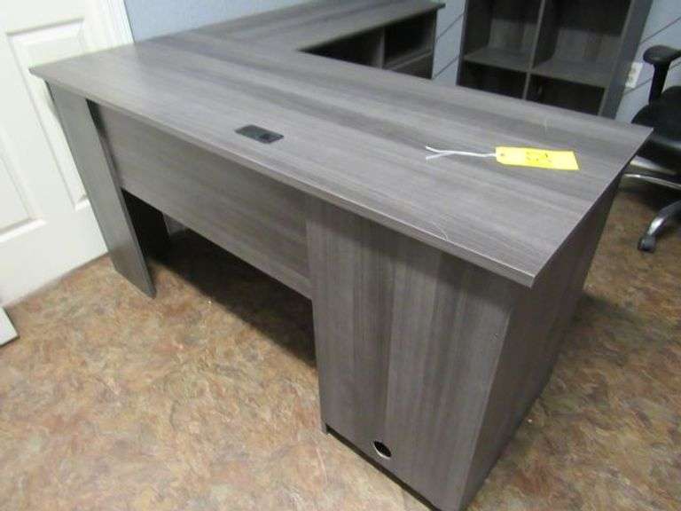 CONTENTS OF ROOM INCLUDING L-SHAPE WOOD DESK, (2) 2-DRAWER WOOD FILE CABINET, (1) WOOD SHELF, (1) OFFICE CHAIR AND (1) WAITING CHAIR *Located in Offices*