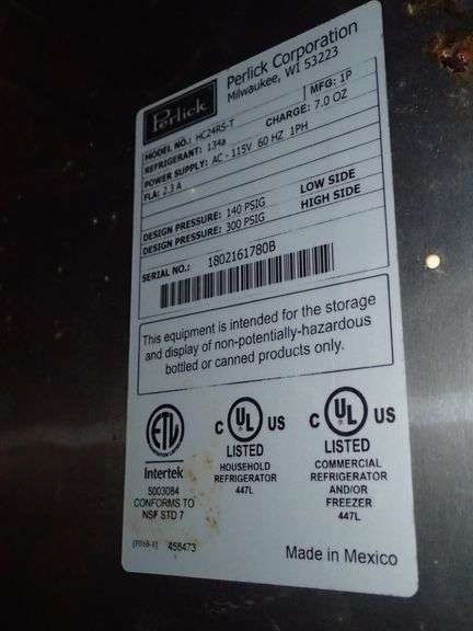 PERLICK 24" UNDERCOUNTER REFRIGERATOR MODEL HC24RS-T