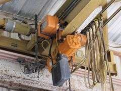 GAFFEY BRIDGE CRANE, 1-TON X 40' WITH ELECTRIC HOIST *Located Outside*