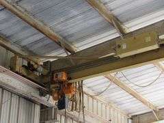 GAFFEY BRIDGE CRANE, 1-TON X 40' WITH ELECTRIC HOIST *Located Outside*
