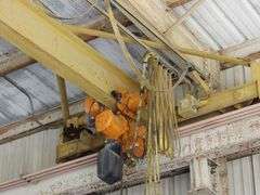 GAFFEY BRIDGE CRANE, 1-TON X 40' WITH ELECTRIC HOIST *Located Outside*