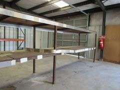 (3) ASSORTED PALLET RACKING SECTIONS - (1) METAL SHELF APPROX. 24', (1) 12' X 10' X 48", (1) 8' X 8' X 48" AND (1) 12' X 12' X 48" *Located Outside*