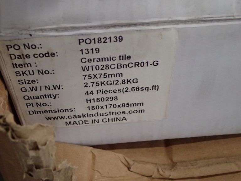 MIXED PRODUCTS AS SHOWN, ASSORTED CERAMIC TILES, HARDWARE, VARIOUS IN (6) ASSORTED BOXES, SOLD AS LOT