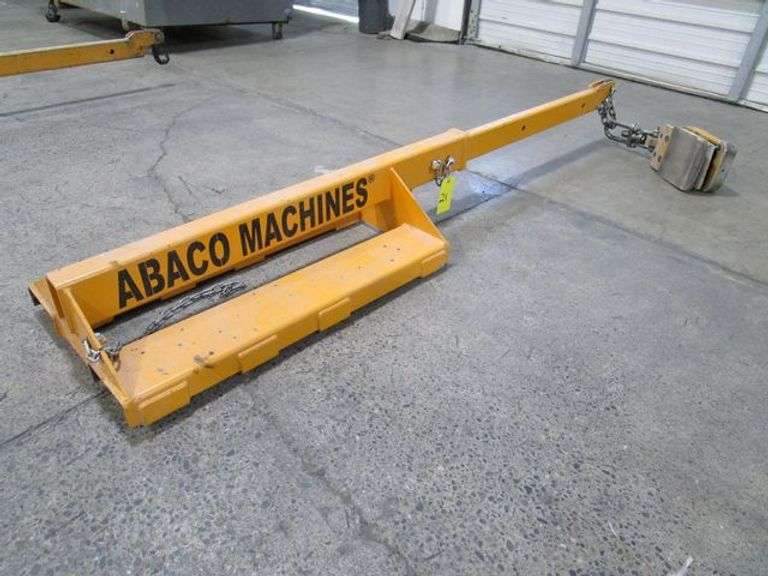 ABACO FORKLIFT BOOM MDL. AFJ25-B, W/ABACO SLAB LIFTER (DELAYED PICKUP)