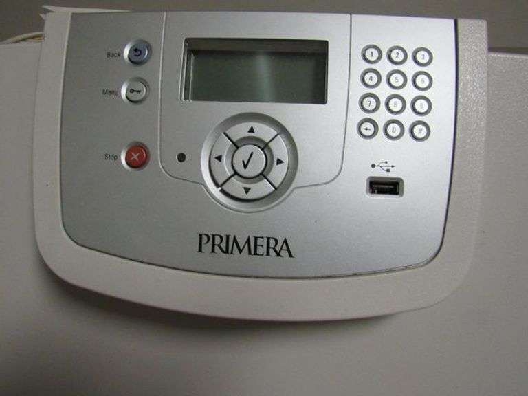 PRIMERA LEXMARK LASER PRINTER MDL 5061PRI S/N 940XC5P WITH 2-DOOR PORTABLE CABINET