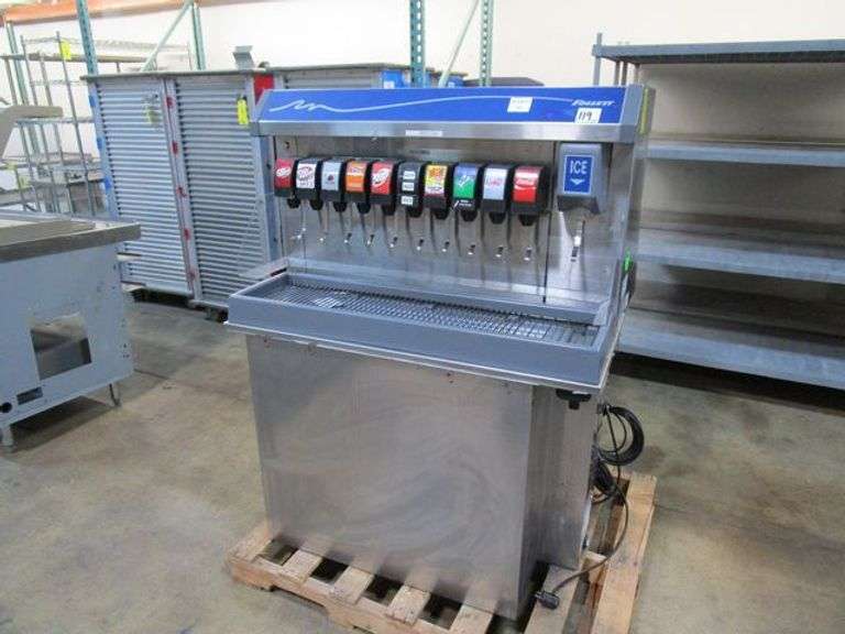 FOLLETT 10-STATION DRINK DISPENSER W/ICE MDL. VU300B10RL, 115V