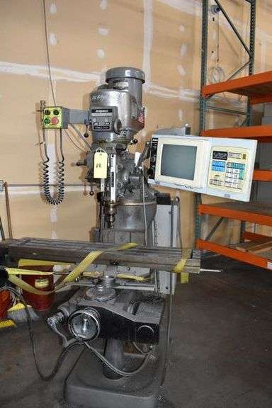 BRIDGEPORT VERTICAL MILL, EZ TRAK DX CONTROLS, S/N 16271, POWER TABLE NEEDS REPAIRS