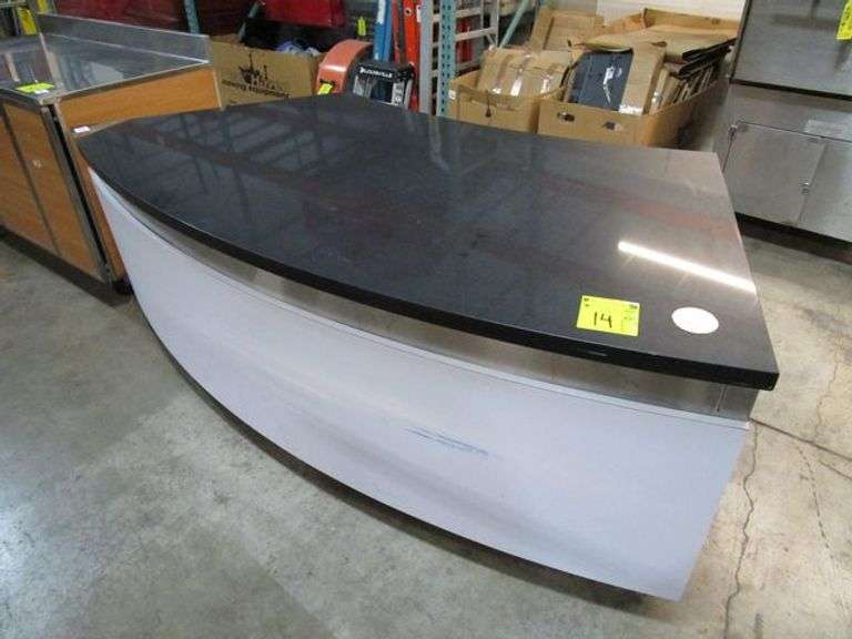 FRONT COUNTER STATION, STAINLESS STEEL W/STONE TOP, NO INFO