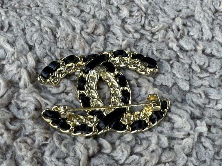 CHANEL RHINESTONE BROOCH STAMPED ON BACK A20 C