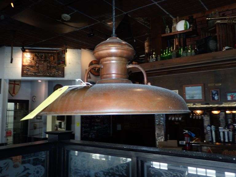 ROUND BRASS HANGING LIGHT FIXTURE ON TRACK MOUNT - **sold 2X the money**