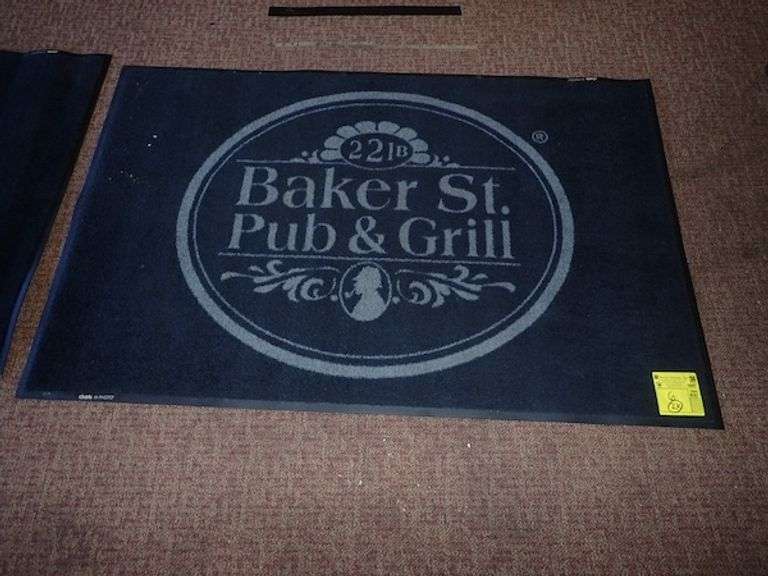 CINTAS CARPET MATT WITH RUBBERIZED BACKING AND BAKER ST. PUB LOGO **sold 2X the money**