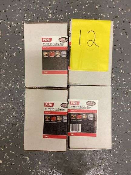 FINISH 1ST 6" STICK ON SANDING DISCS 120 GRIT - LOT OF 4