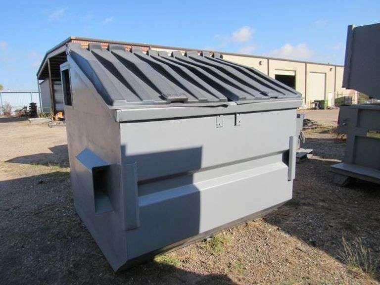 GARBAGE BIN WITH SIDE LIFT POCKETS - APPROX. 6' X 6' X 6'
