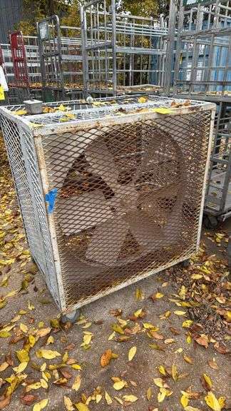 48-Inch Industrial Floor Fan, Metal Frame, with Wheels