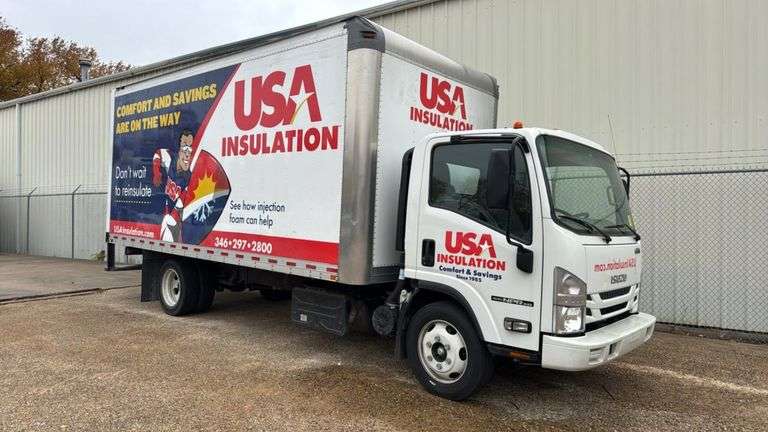 2020 Isuzu NPR Box Truck with Krendl Model 475 Insulation Blower - VIN JALC4W161L7K01567