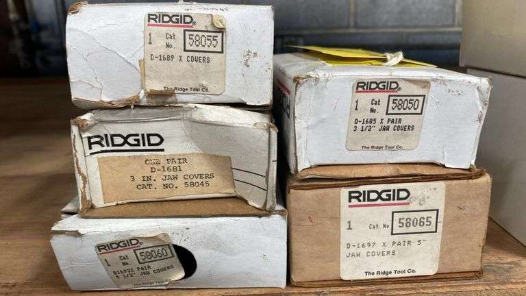 Ridgid Jaw Covers D-1687, D-1661, Sizes 3", 3.5", 5" in Original Boxes