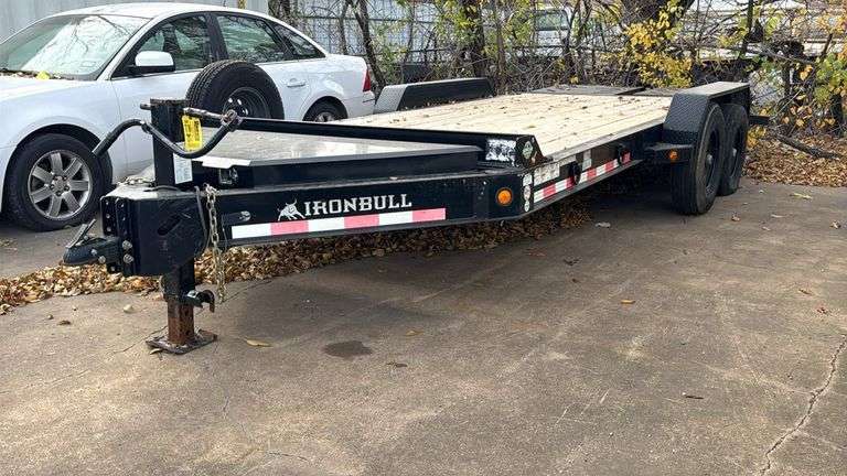 2021 Norstar Iron Bull Flatbed Trailer, approximately 15' bed with 3'8" dovetail and 72" width, 12,000 lbs GVWR, Wood Deck, VIN 3EUGB1829N1006444