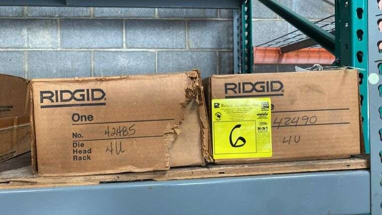RIDGID One Die Head Rack, Serial No. 42490, Silver, Stackable Design