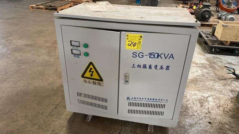 150 KVA Three-Phase Transformer, Shanghai Huagen SG, 240/480V to 208V, 2018