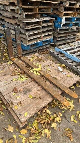 Forklift Forks Attachment, Steel, Approx. 48x4x1.5 inches, Rust Present