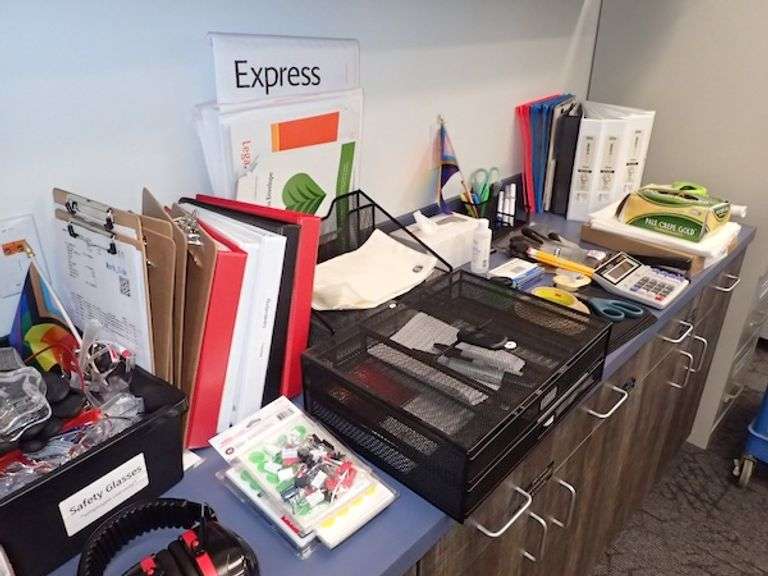 LARGE ASSORTMENT OF OFFICE SUPPLIES / CABINET CONTENTS - Rosen Systems