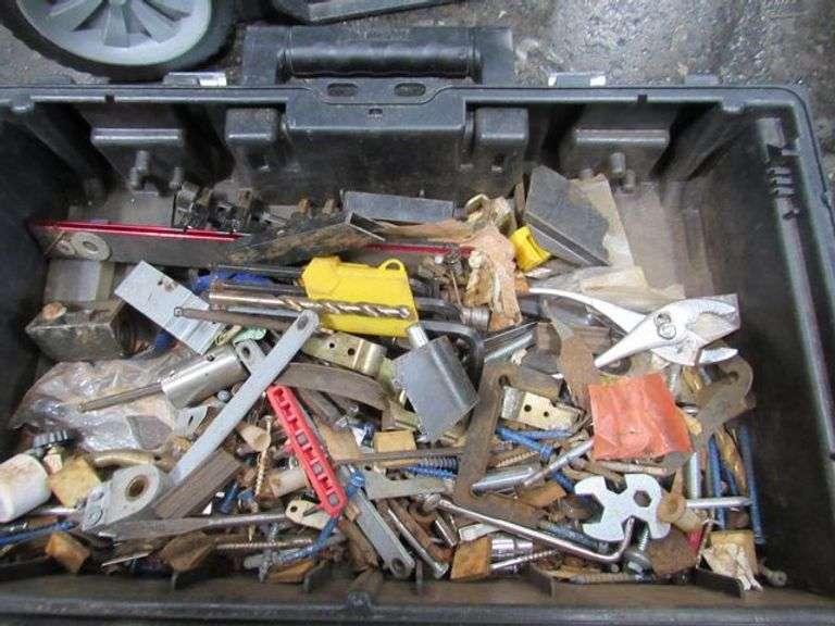 DEWALT STACKABLE TOOL BOX WITH CONTENTS AS SHOWN *MAIN BOX IS BROKEN*
