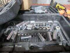 LOT, (1) EQUALIZER TOOL BOX HP 2331 WITH ASSORTED TOOLS AND (1) TOOL BOX WITH SOCKETS, BOTH AS SHOWN