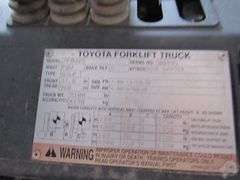 TOYOTA FORKLIFT MDL 7FGU25 S/N 80495