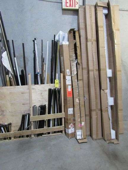 LOT OF APPROX. (116) ASSORTED DOWN RODS, APPROX. (40) SLIM CHANNELS, APPROX. RESPONSIBLE LIGHTING MODEL LED-T-RCH1-WT