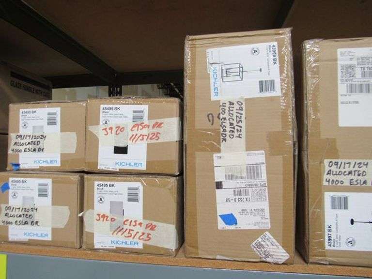LOT, ASSORTED KICHLER ITEMS INCLUDING 45495BK. (1) 43998BK, (2) 43997BK, (2) 4396, (2) 52633C9Z AND (1) 43846