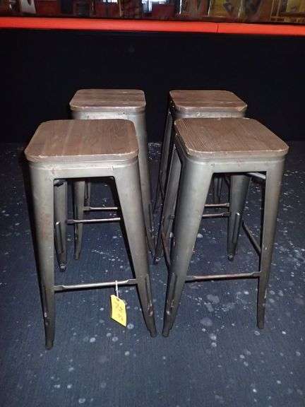 Metal Stacking Chair w/ Wood Top **sold 4X the money**