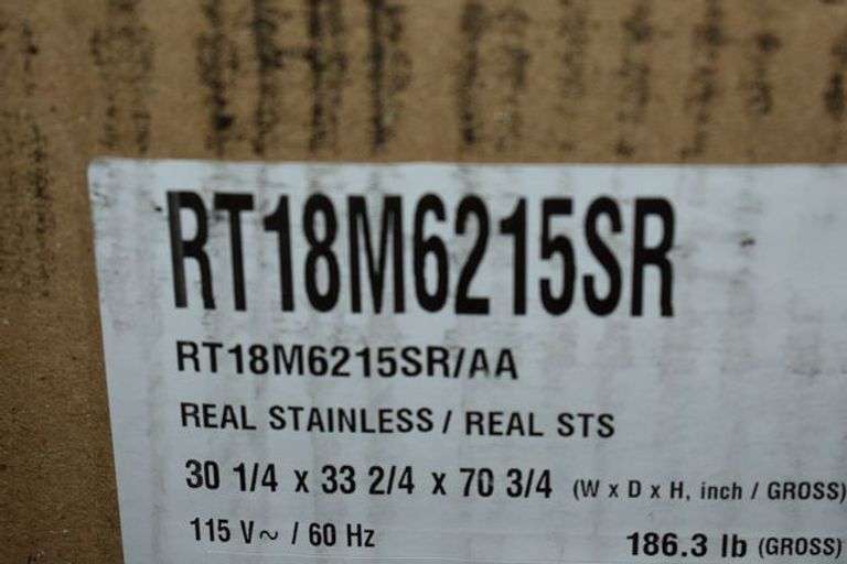SAMSUNG FRIDGE RT18M6215SR/AA 30-1/4 X  33-2/4 X 70-3/4 18-CF TOP REAL STAINLESS