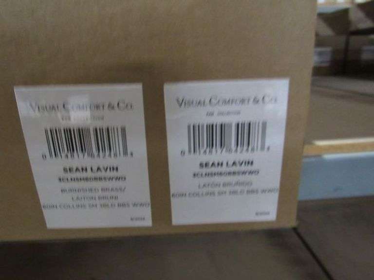 LOT OF (4) BOXES, (2) VISUAL COMFORT FAN COLLECTION SEAN LAVIN 3CLNSM60BBSWWO, (1) MAIN STREET QUORUM 52" WET LISTED MATTE BLACK FAN WITH (5) MATTE BLACK SMOOTH ABS BLADES, (1) VISUAL COMFORT FAN COLLECTION SEAN LAVIN 3CLNSM52BBSWWO