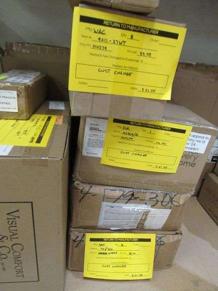 LOT OF APPROX. (15) ASSORTED RETURN TO MANUFACTURER ITEMS, SCONCE, FLUSH MOUNT LIGHTS, ETC.