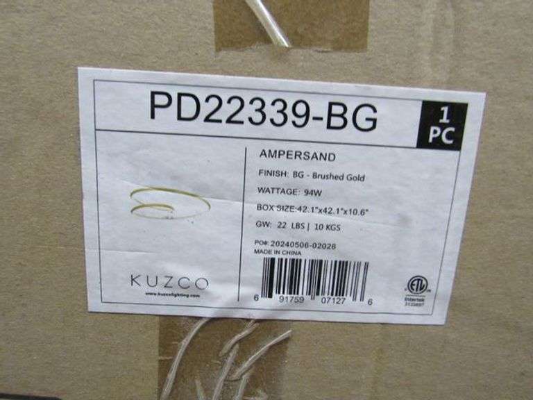 LOT, (1) KUZCO LED PENDANT #PD22339-BG & (1) KUZCO LED PENDANT #PD22339-BK