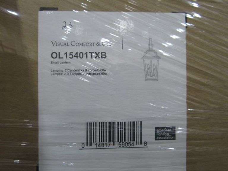 (1) SKID OF APPROX. (23) VISUAL COMFORT SMALL LANTERNS #OL15401TXB & APPROX. (11) GENERATION LIGHTING 1-LIGHT OUTDOOR WALL LANTERN #OL15401TXB-D