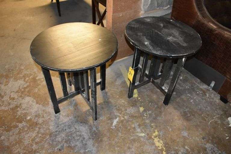 (2) WOOD SIDE TABLES - APPROX. 23" X 24"