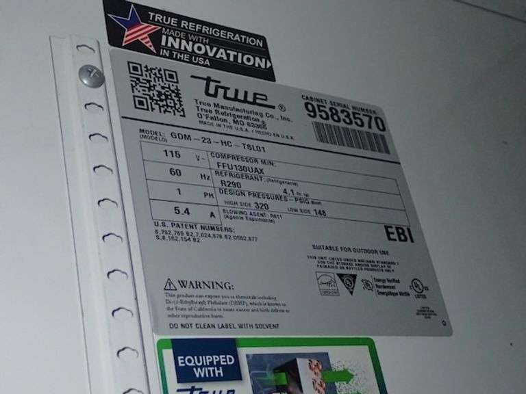 True Glass Door Refrigeration Unit Model GDM-23-TSL01
