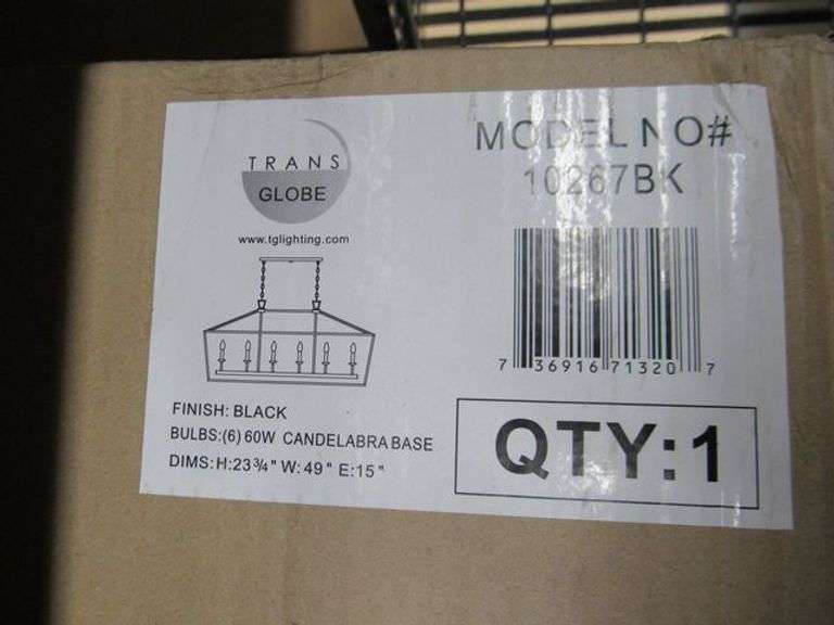 LOT, (8) ASSORTED TRANS GLOBE ITEMS - (3) 70524PC, (2) 71803BK, (2) 71804BK AND (1) 10267BK